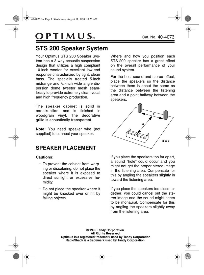 Optimus STS 200 User manual