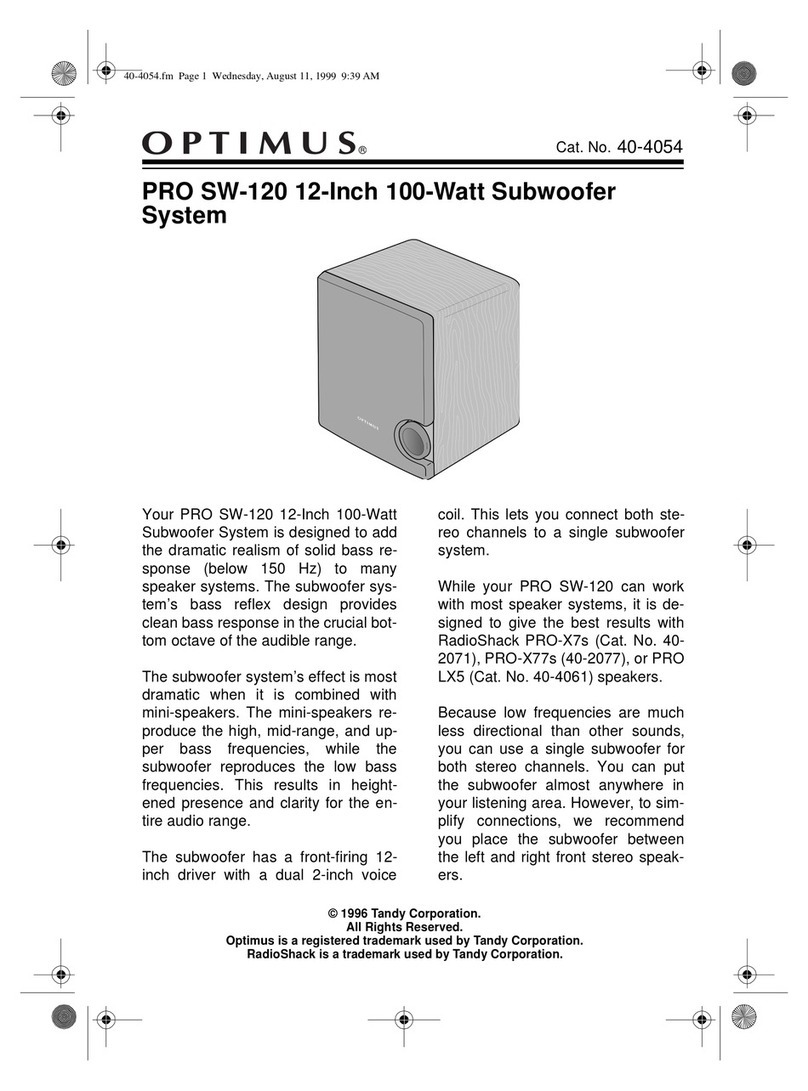Optimus PRO SW-120 user manual