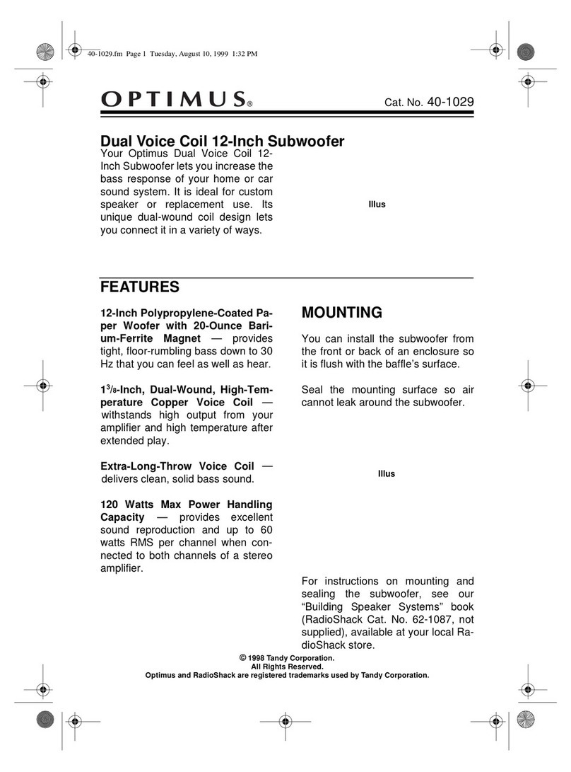 Optimus 40-1029 user manual