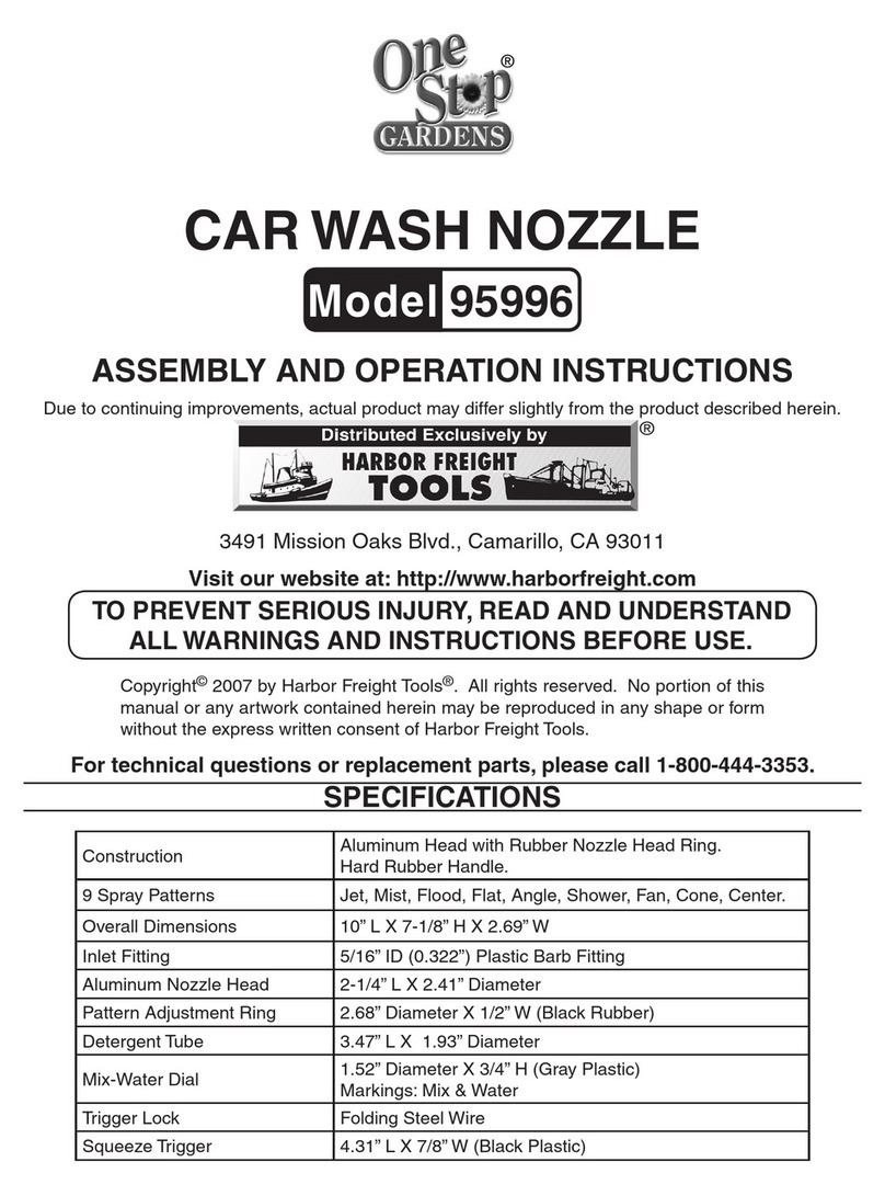 One Stop Gardens CAR WASH NOZZLE 95996 Assembly and operation instructions