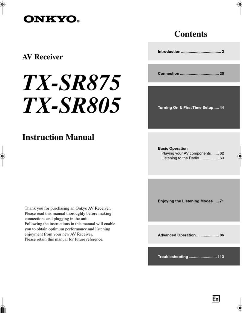 Onkyo TX SR805 - AV Receiver instruction manual