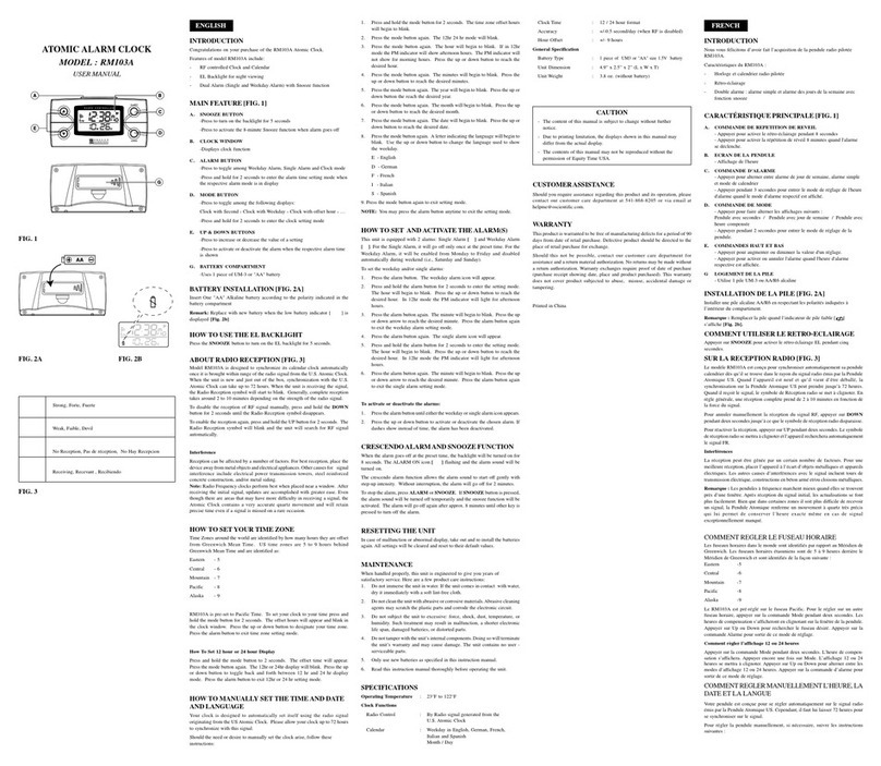 Oregon Scientific RM103A User manual