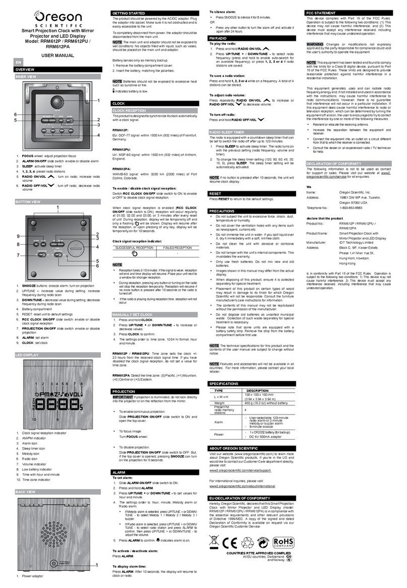 Oregon Scientific RRM612P User manual Oregon Scientific RRM612P User manual