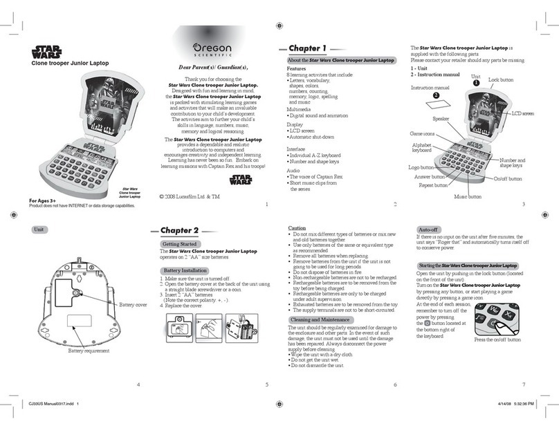 Oregon Scientific Clone Trooper Junior Laptop User manual Oregon Scientific Clone Trooper Junior Laptop User manual