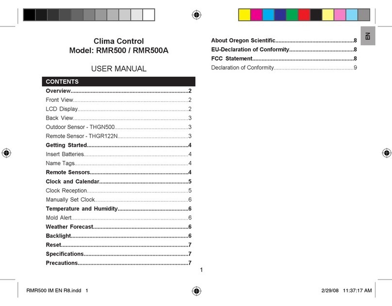 Oregon Scientific Clima Control RMR500 User manual