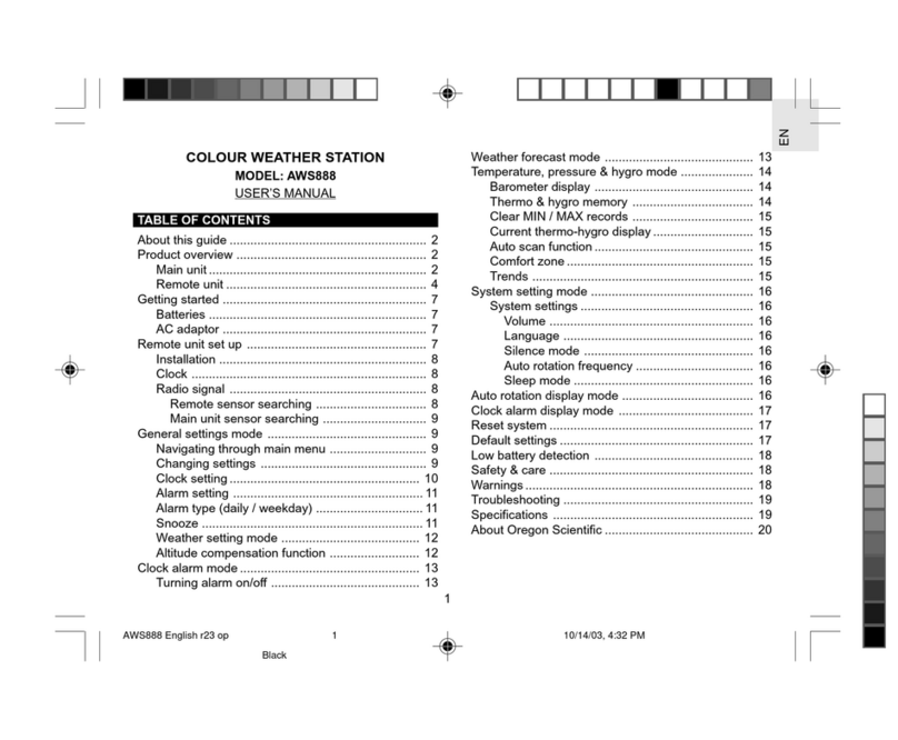 Oregon Scientific AWS888 user manual