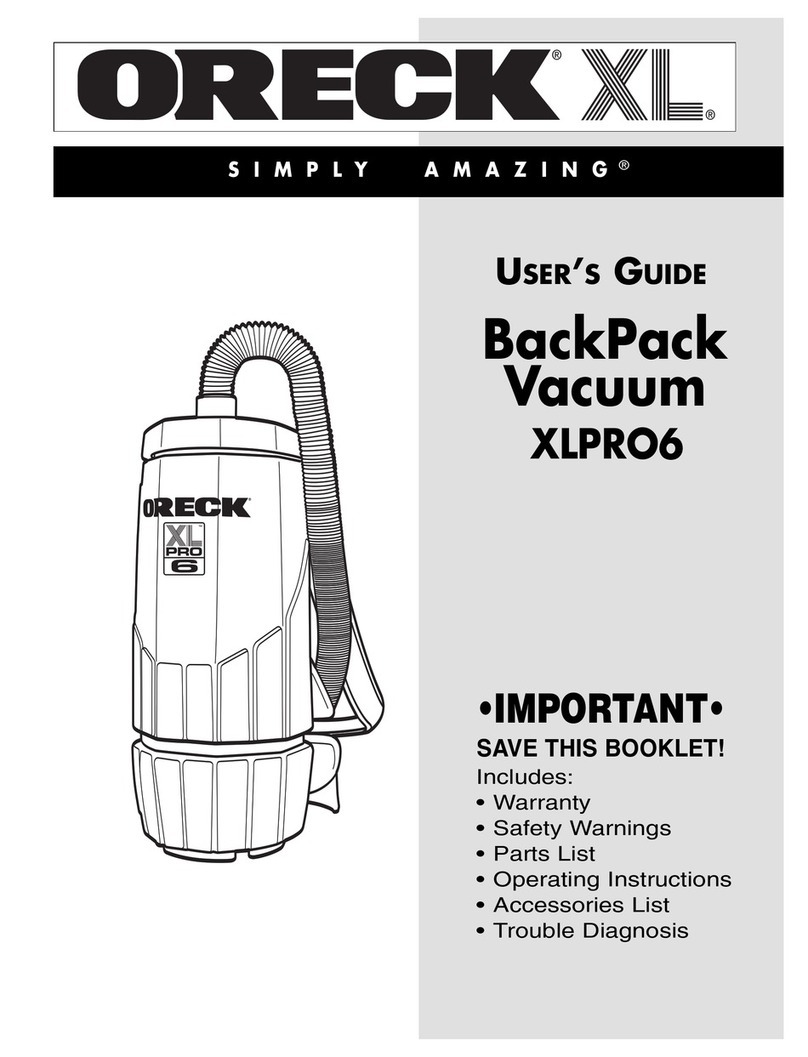 Oreck XLPRO6 user guide