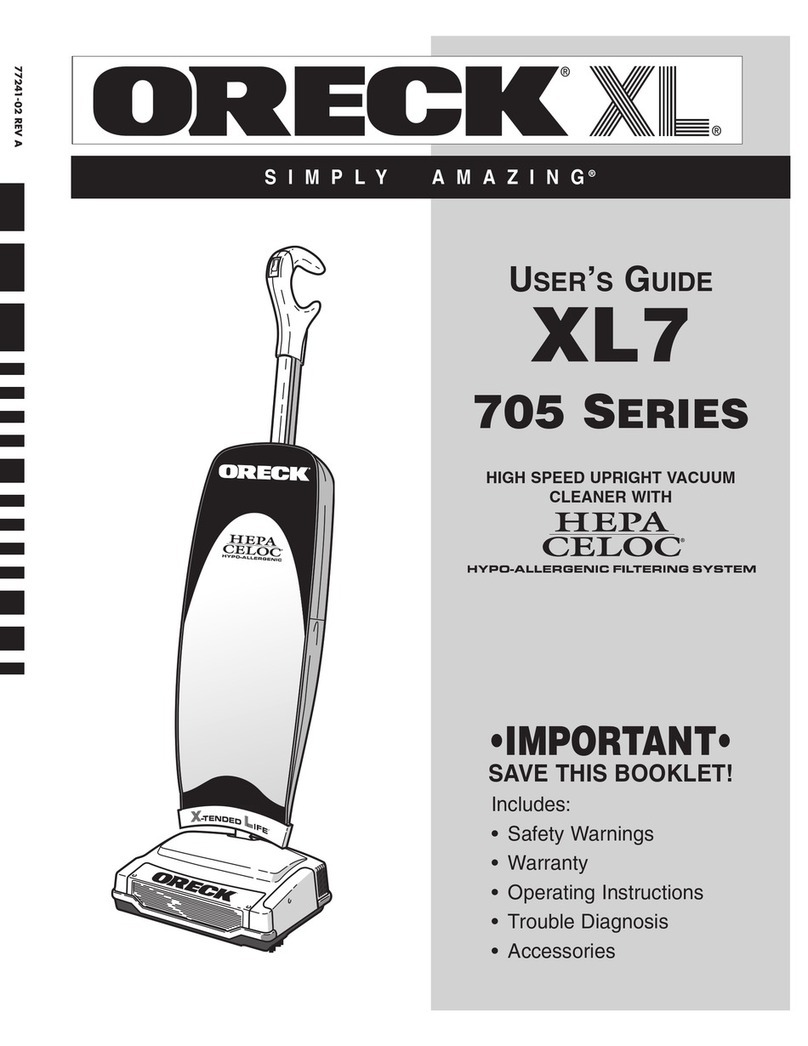 Oreck XL7 705 SERIES User manual