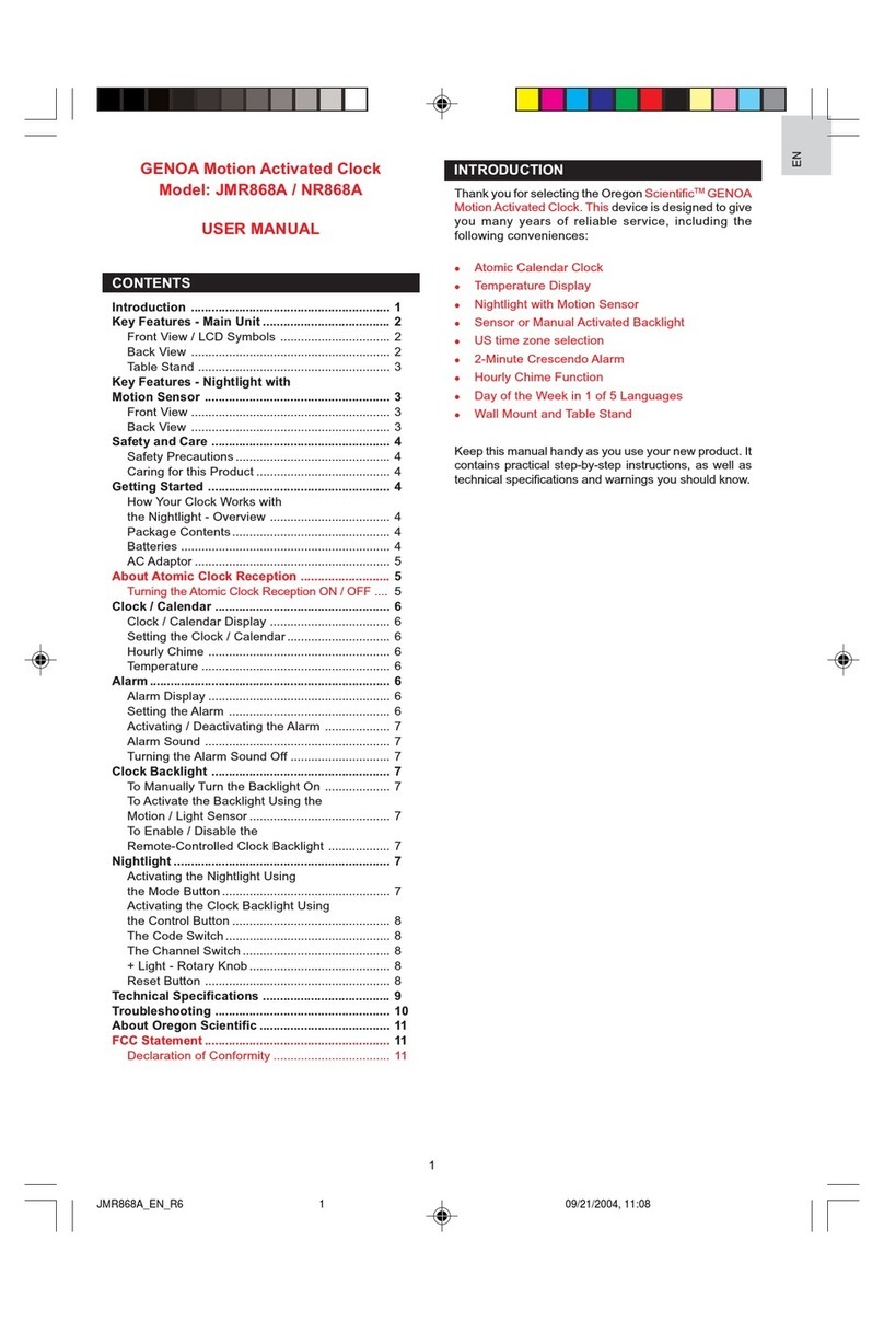 Oregon Scientific JMR868A User manual Oregon Scientific JMR868A User manual
