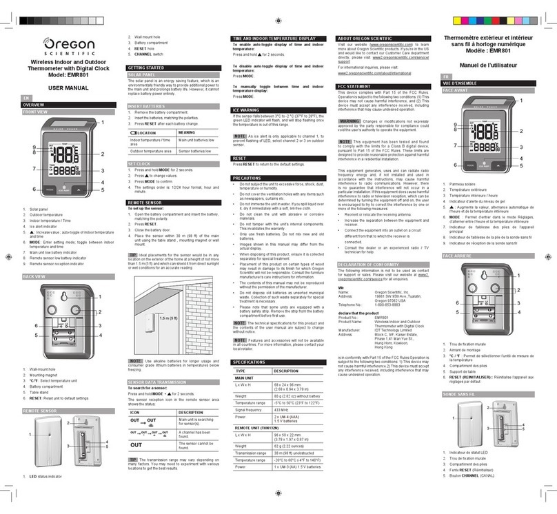 Oregon Scientific EMR801 user manual