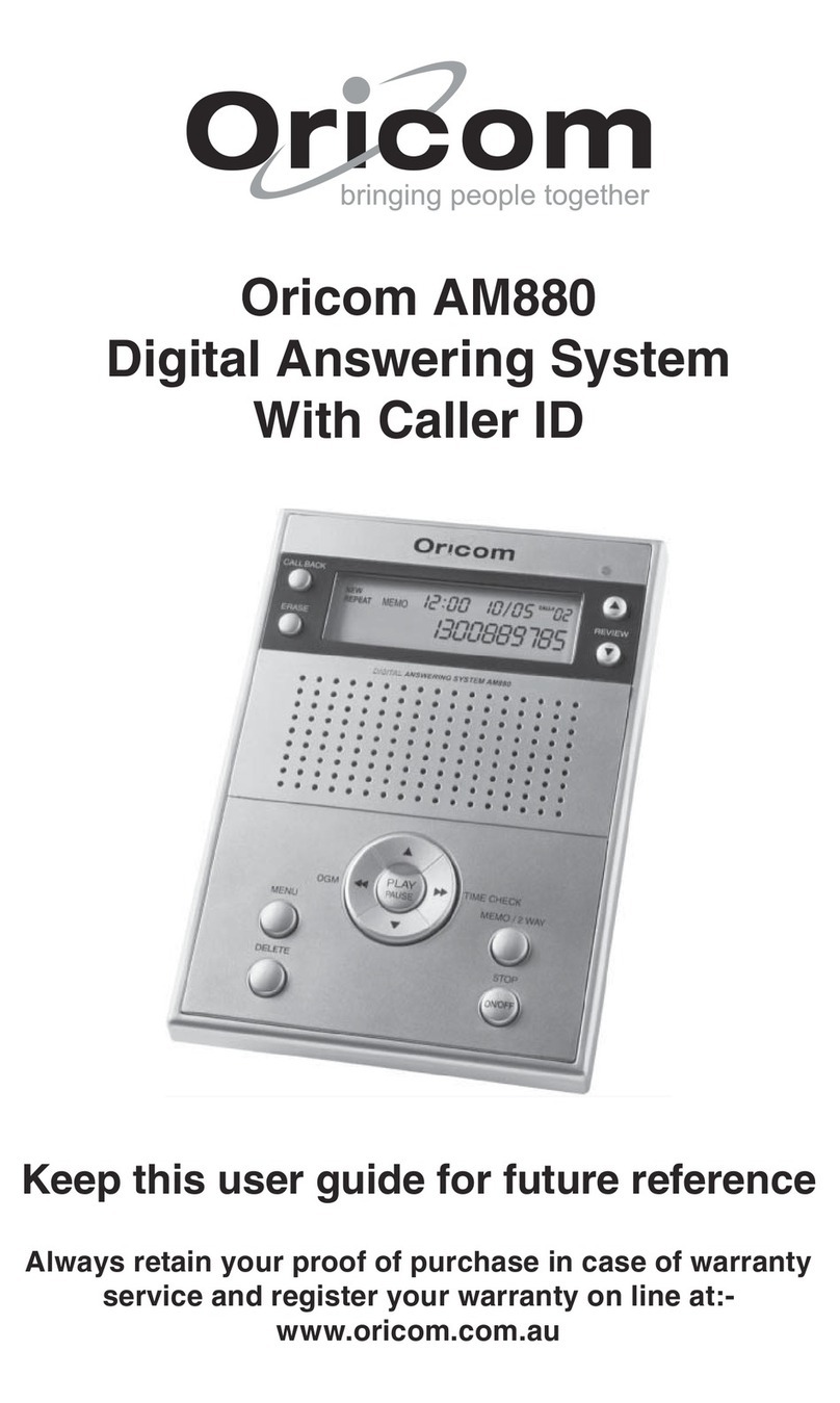 Oricom AM880 user guide