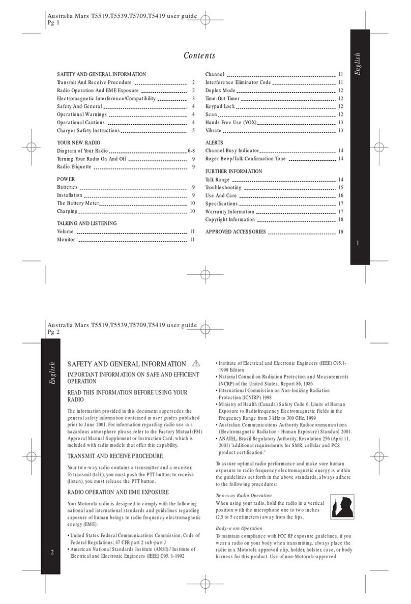 Motorola TALKABOUT T5419 User manual