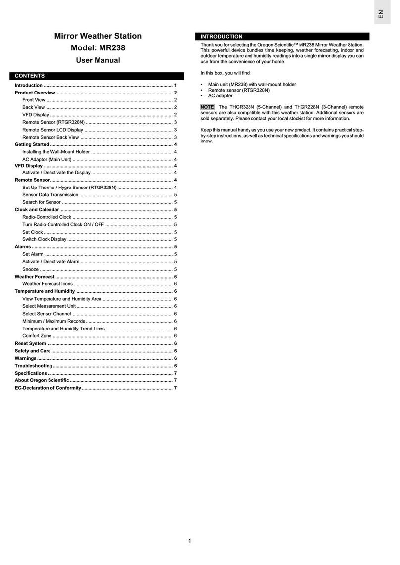 Oregon Scientific Mirror Weather Station MR238 user manual