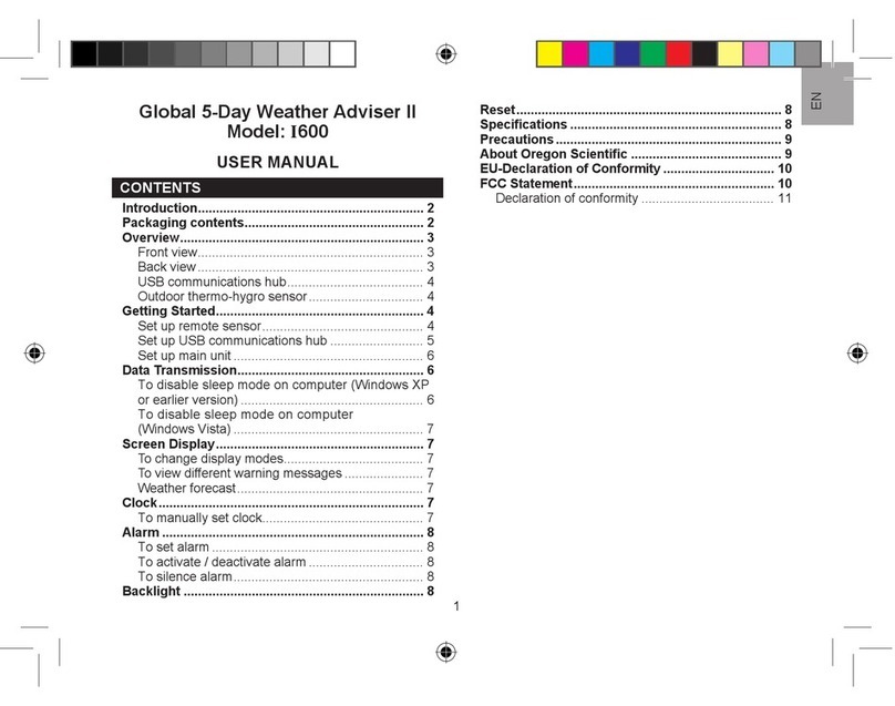 Oregon Scientific Global 5-Day Weather Adviser II I600 user manual