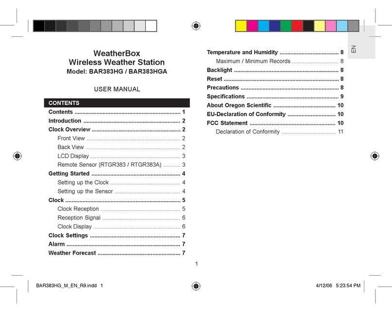 Oregon Scientific WeatherBox BAR383HG user manual