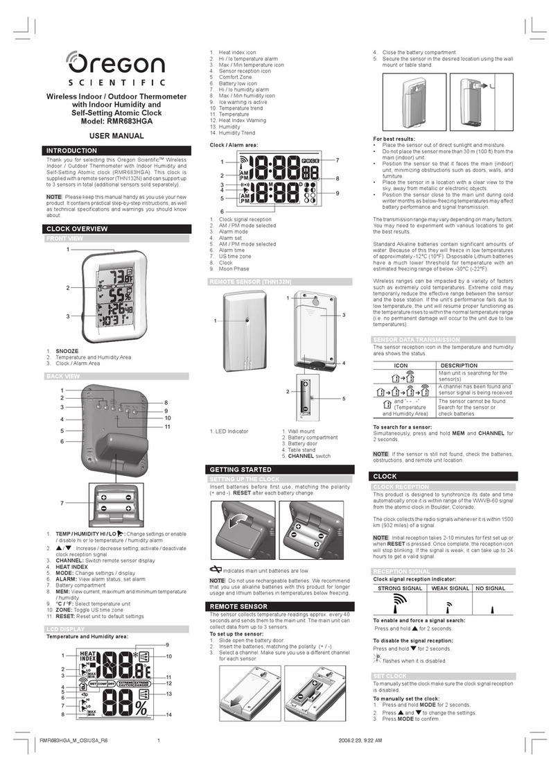 Oregon Scientific RMR683HGA User manual