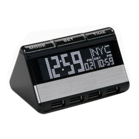 Oregon Scientific World Time Alarm Clock with USB Hub RAS200 User manual