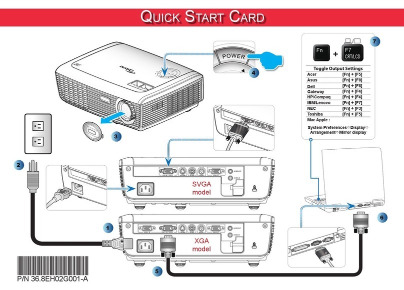 Optoma Optoma PRO150S Quick start card