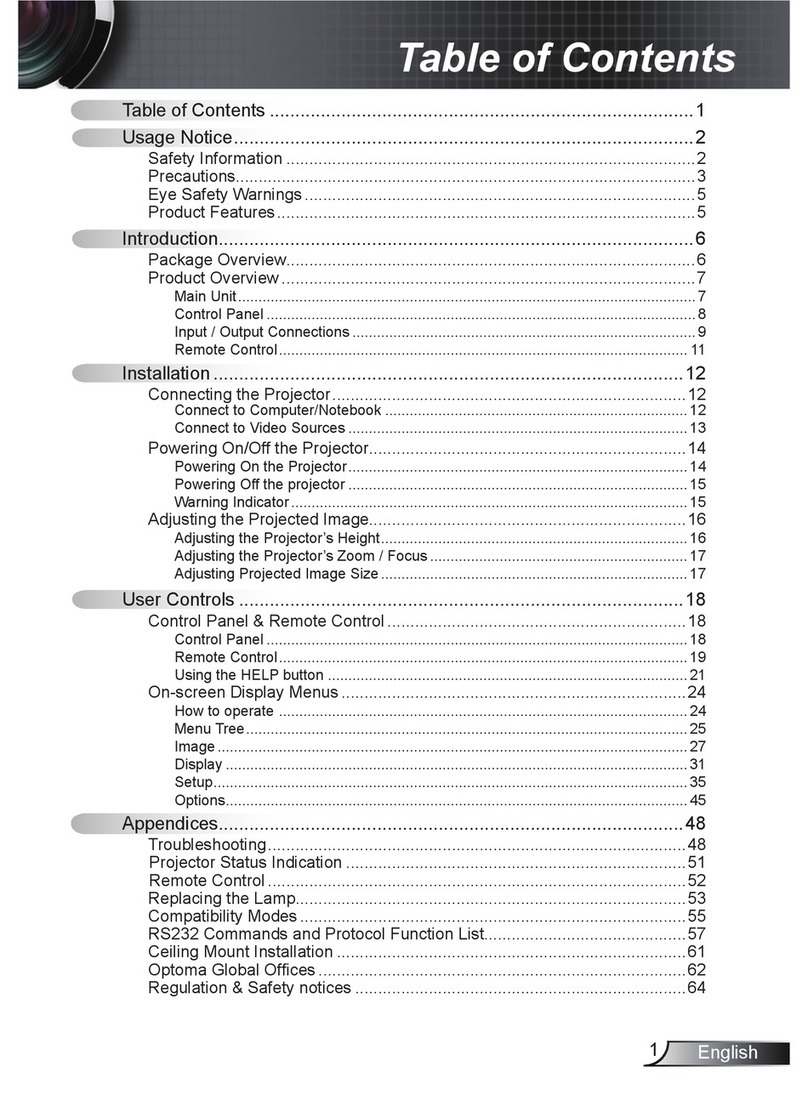 Optoma EX542 User manual