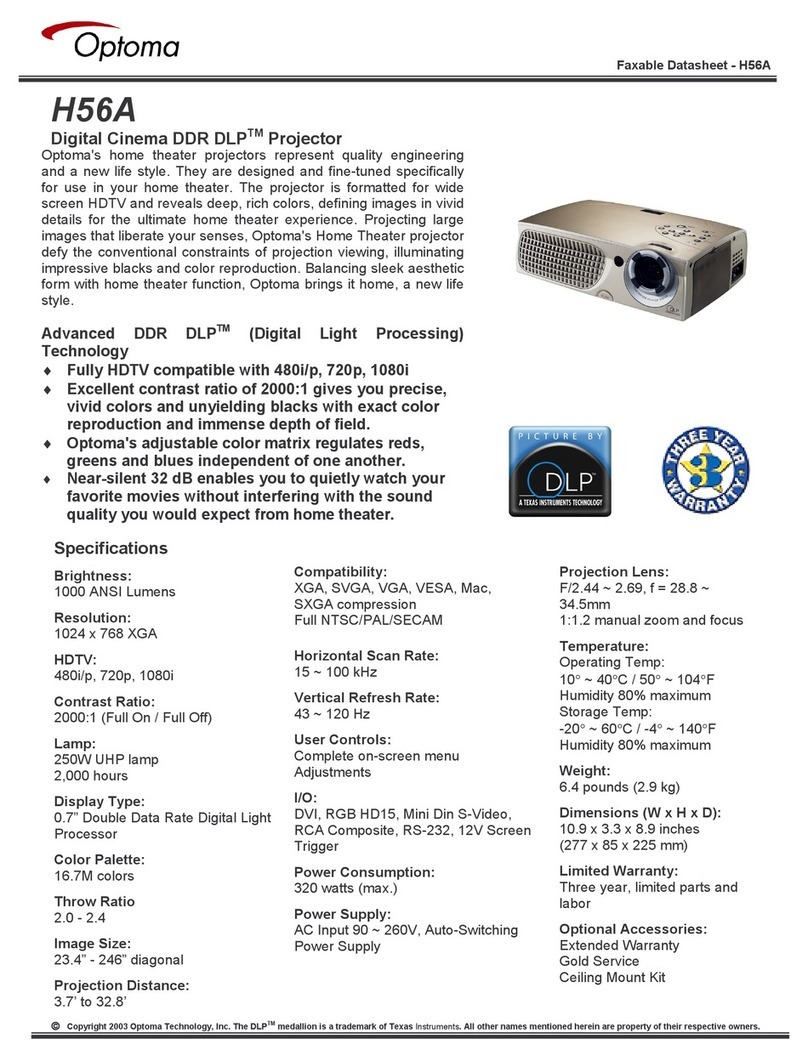 Optoma H56A datasheet