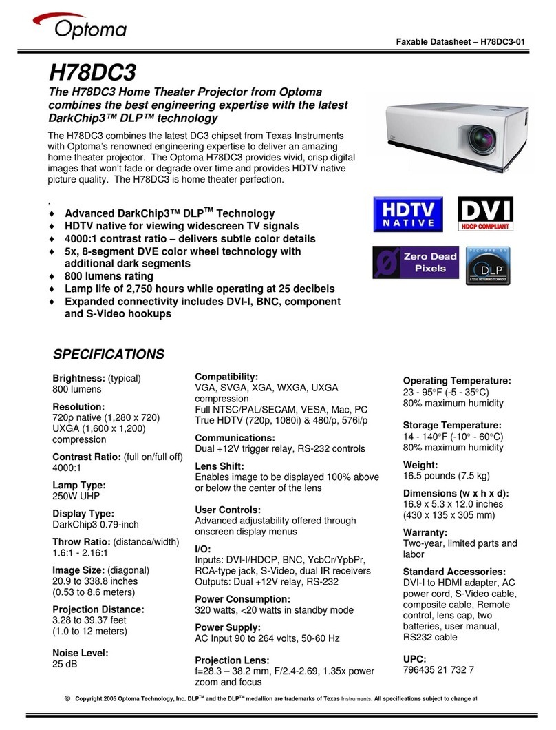 Optoma H78DC3 User manual