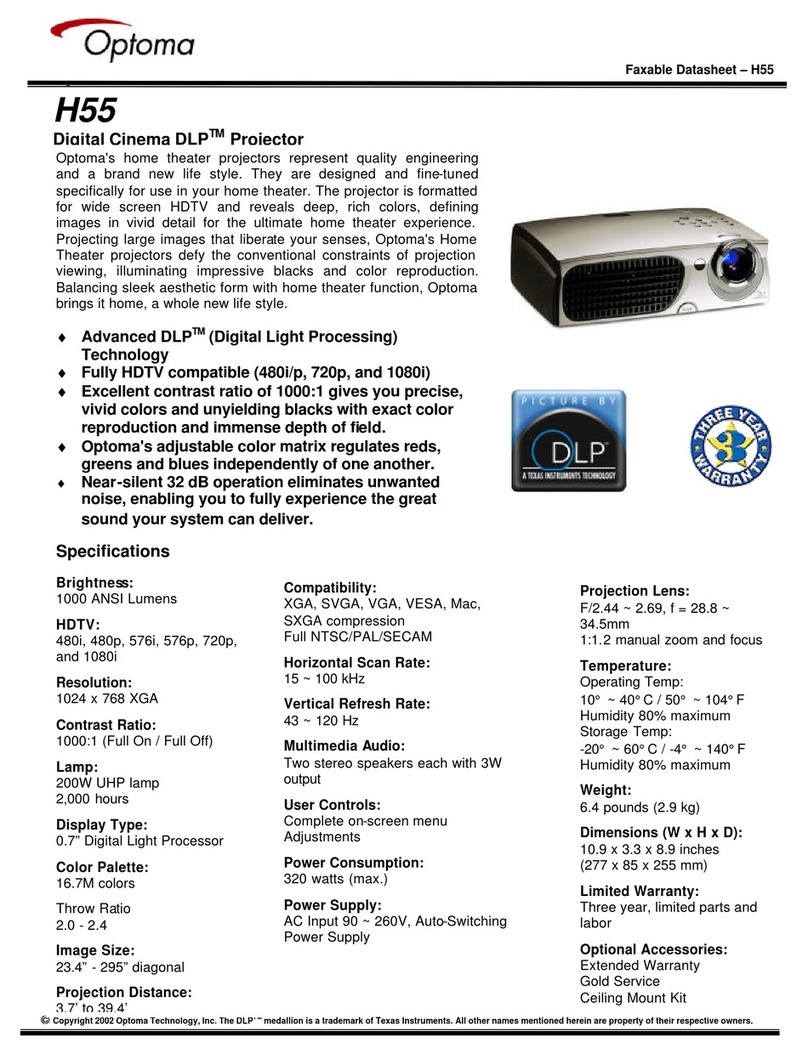 Optoma H55 User manual