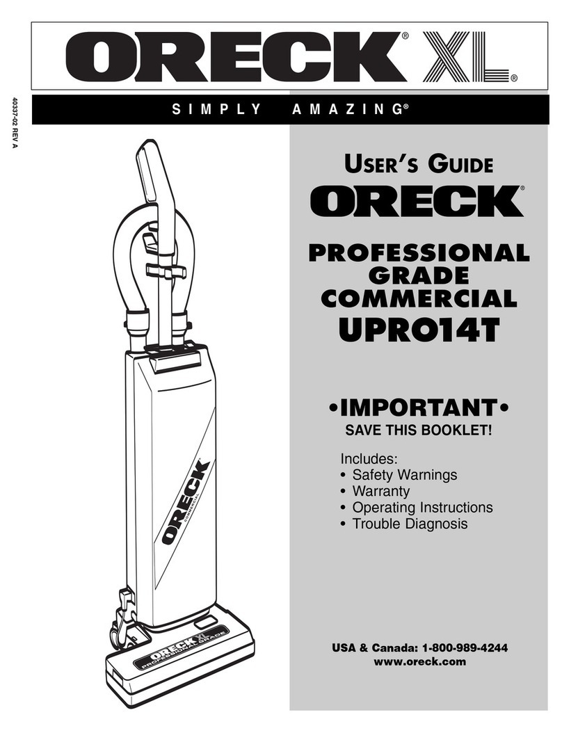 Oreck XL UPRO14T User manual
