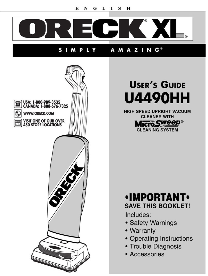 Oreck XL U4490HH User manual