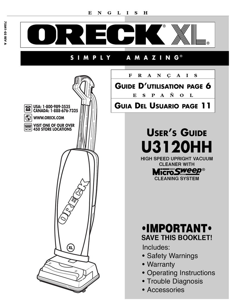 Oreck XL U3120HH User manual
