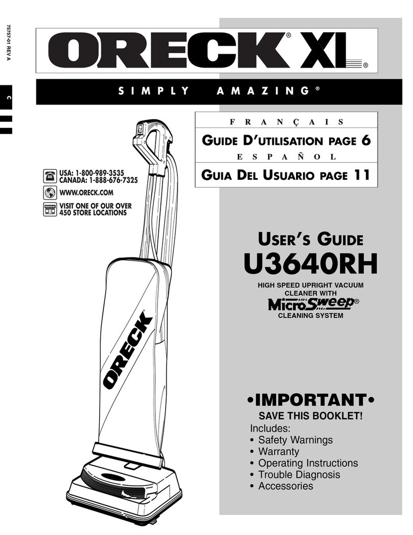 Oreck XL U3640RH User manual