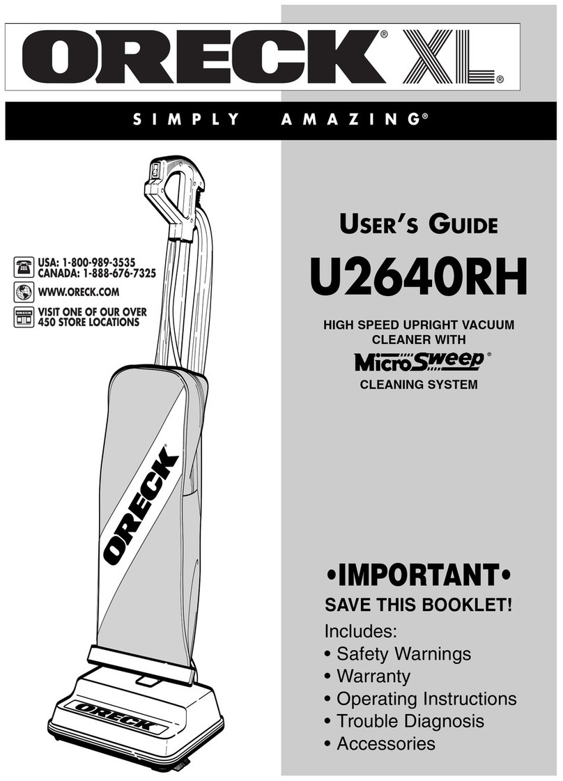 Oreck XL U2640RH user guide