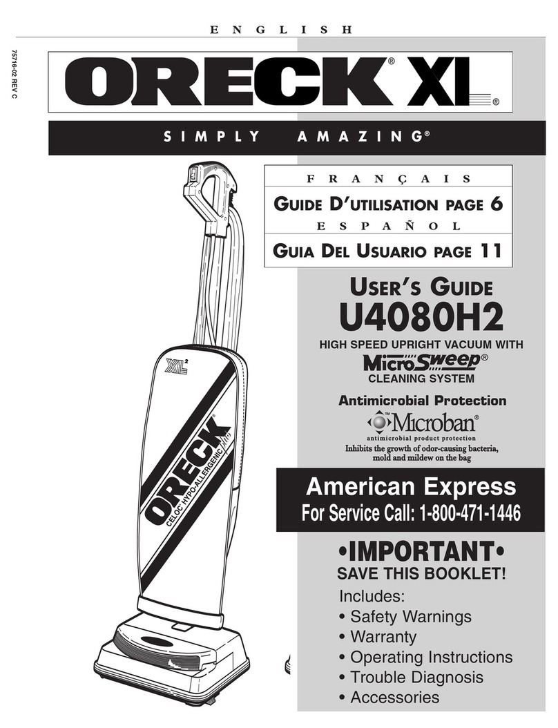 Oreck U4080H2 user guide