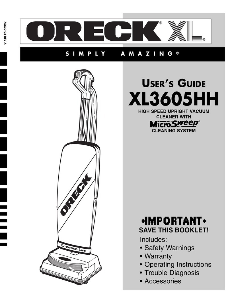 Oreck XL3605HH user guide