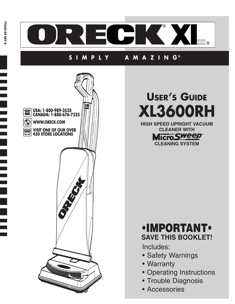 Oreck XL3600RH User manual