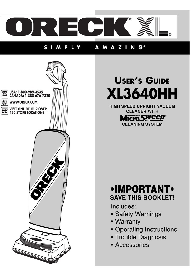 Oreck XL3640HH User manual