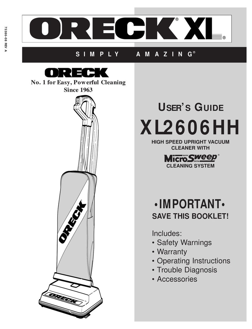 Oreck XL2606HH User manual