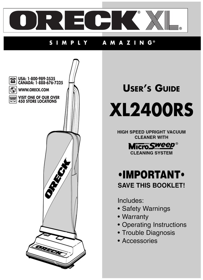 Oreck XL2400RS user guide