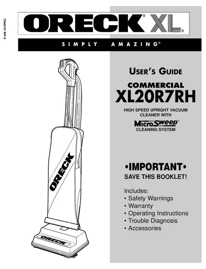 Oreck XL20R7RH User manual