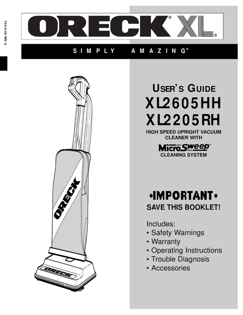 Oreck XL2205RH user guide