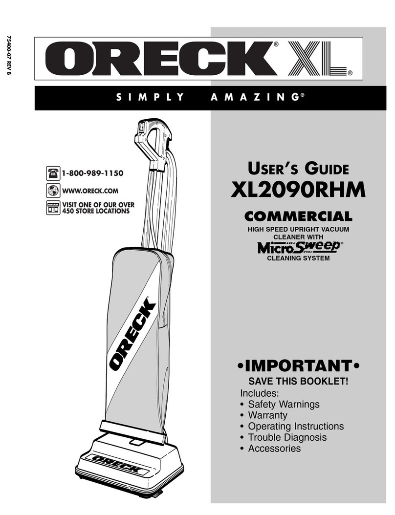 Oreck XL2090RHM user guide