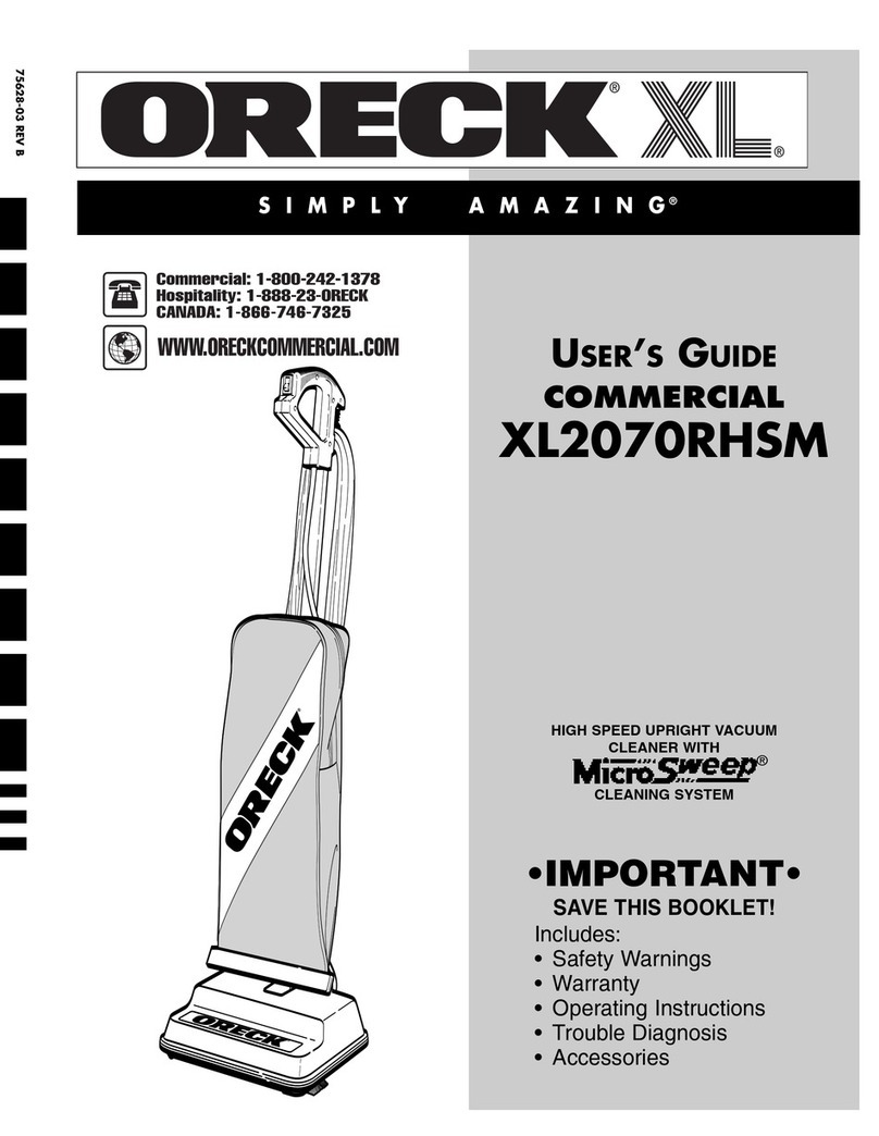 Oreck XL2070RHSM User manual Oreck XL2070RHSM User manual