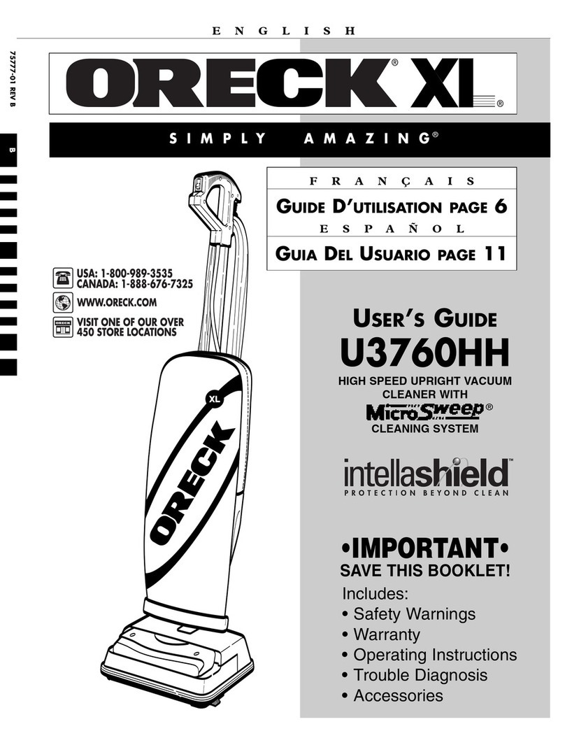 Oreck XL U3760HH User manual