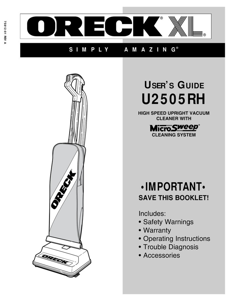 Oreck XL U2505RH User manual