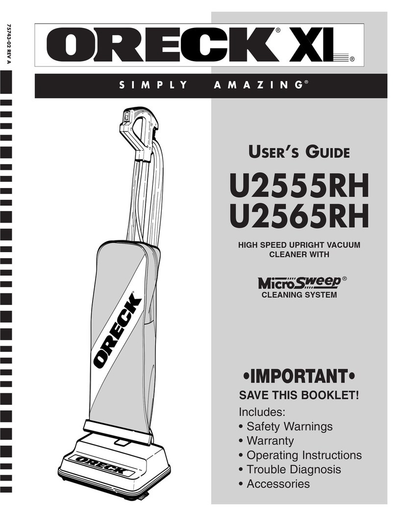 Oreck XL U2555RH User manual