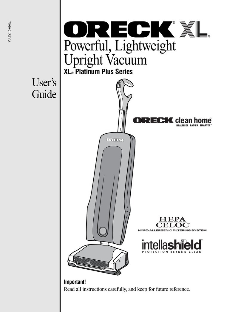 Oreck XL PLATINUM PLUS 79030-01REVA User manual
