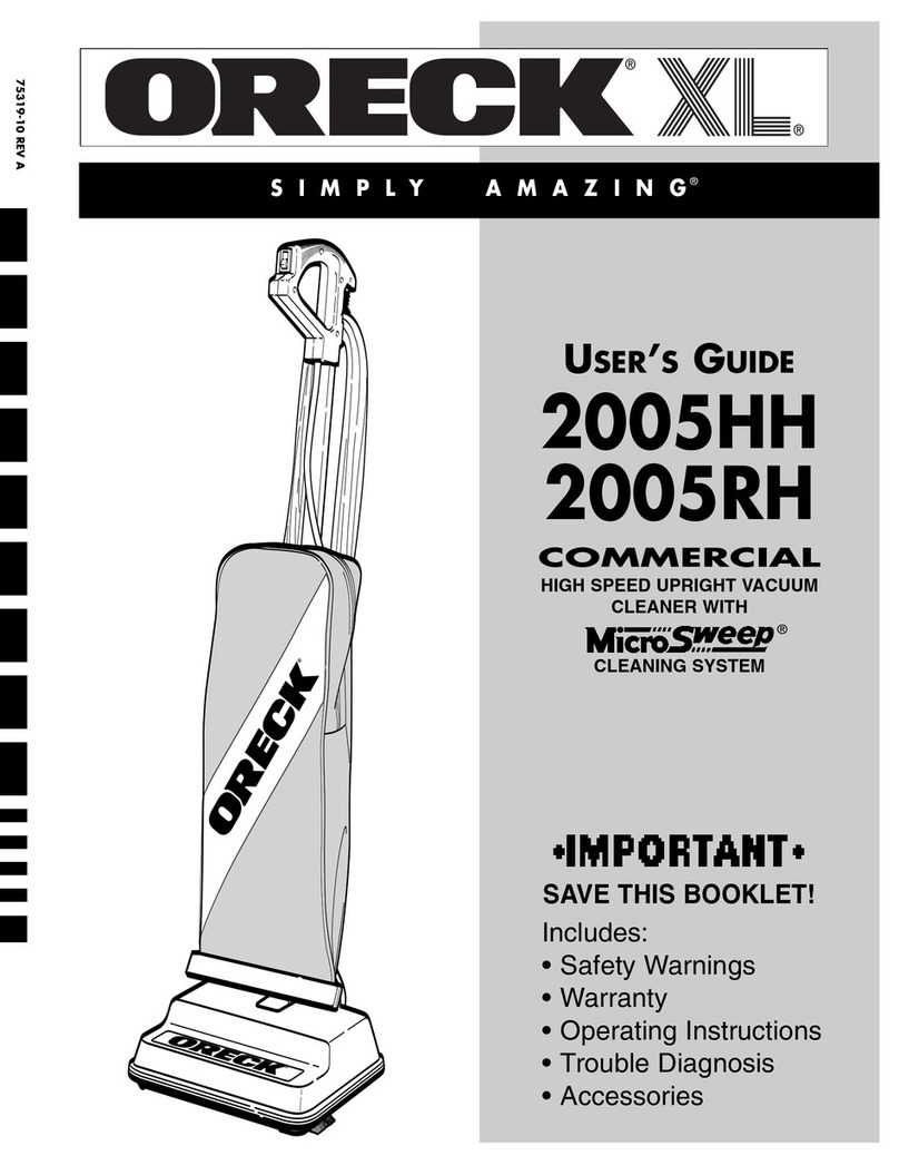 Oreck 2005HH User manual