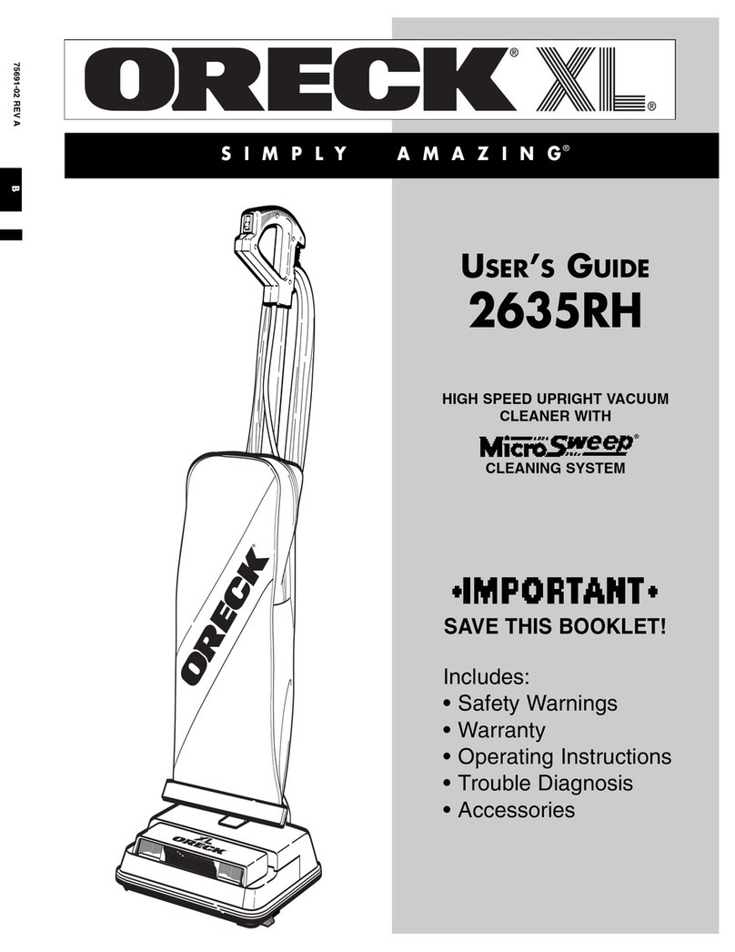 Oreck 2635RH User manual