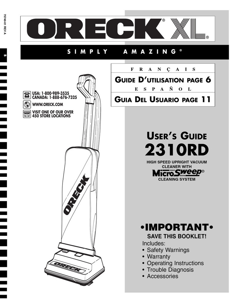 Oreck 2310RD User manual Oreck 2310RD User manual