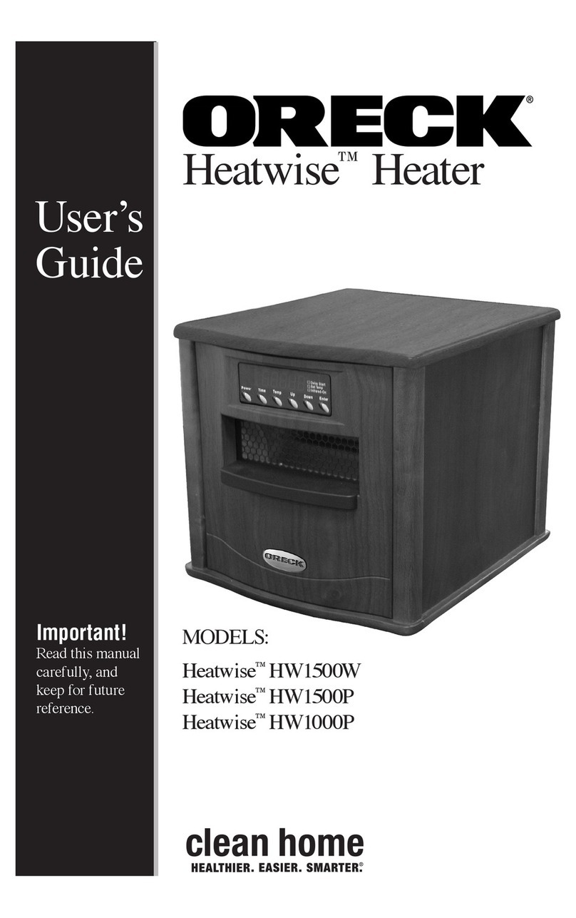 Oreck HEATWISE HW1000P user guide