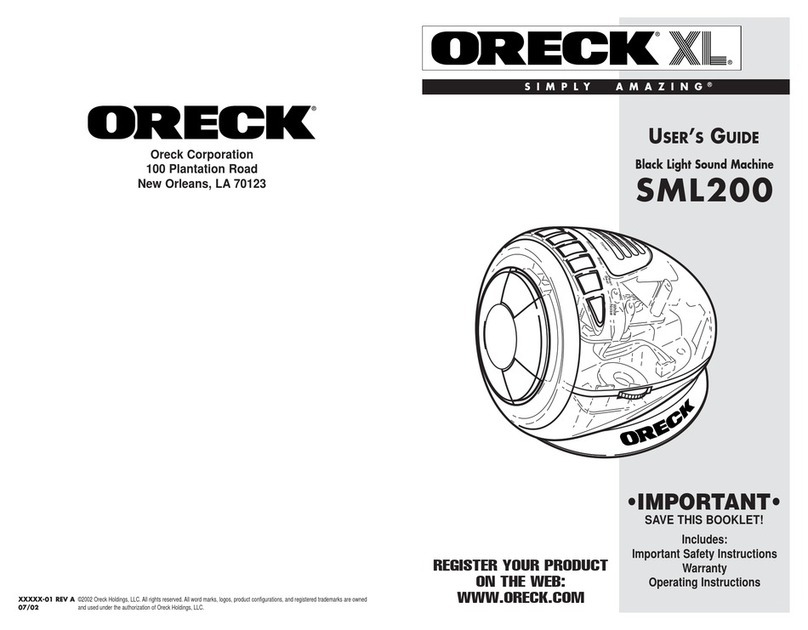 Oreck SML200 user guide